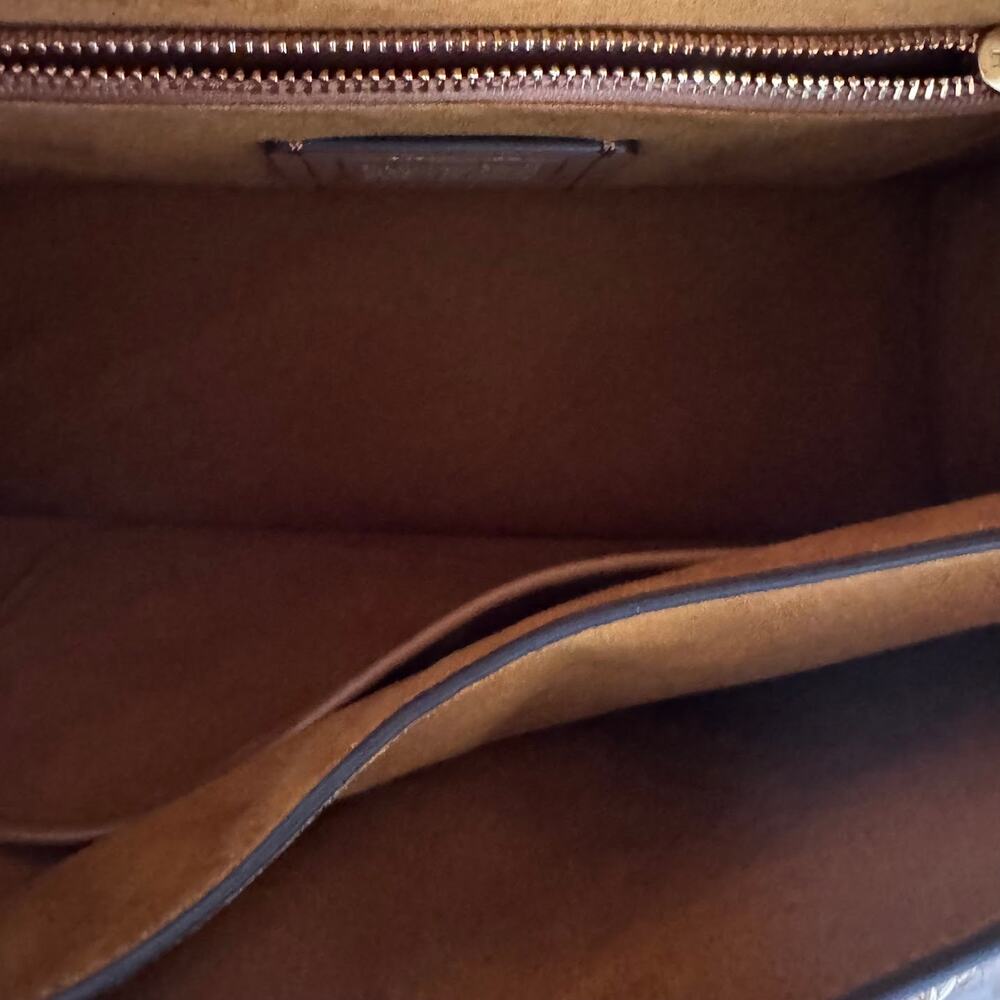 Coach Parker Top Handle 32 Bag Tan Cream Croc Embossed Ginny & Georgia Rare - Picture 4 of 16